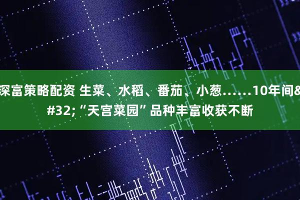 深富策略配资 生菜、水稻、番茄、小葱……10年间 “天宫菜园”品种丰富收获不断